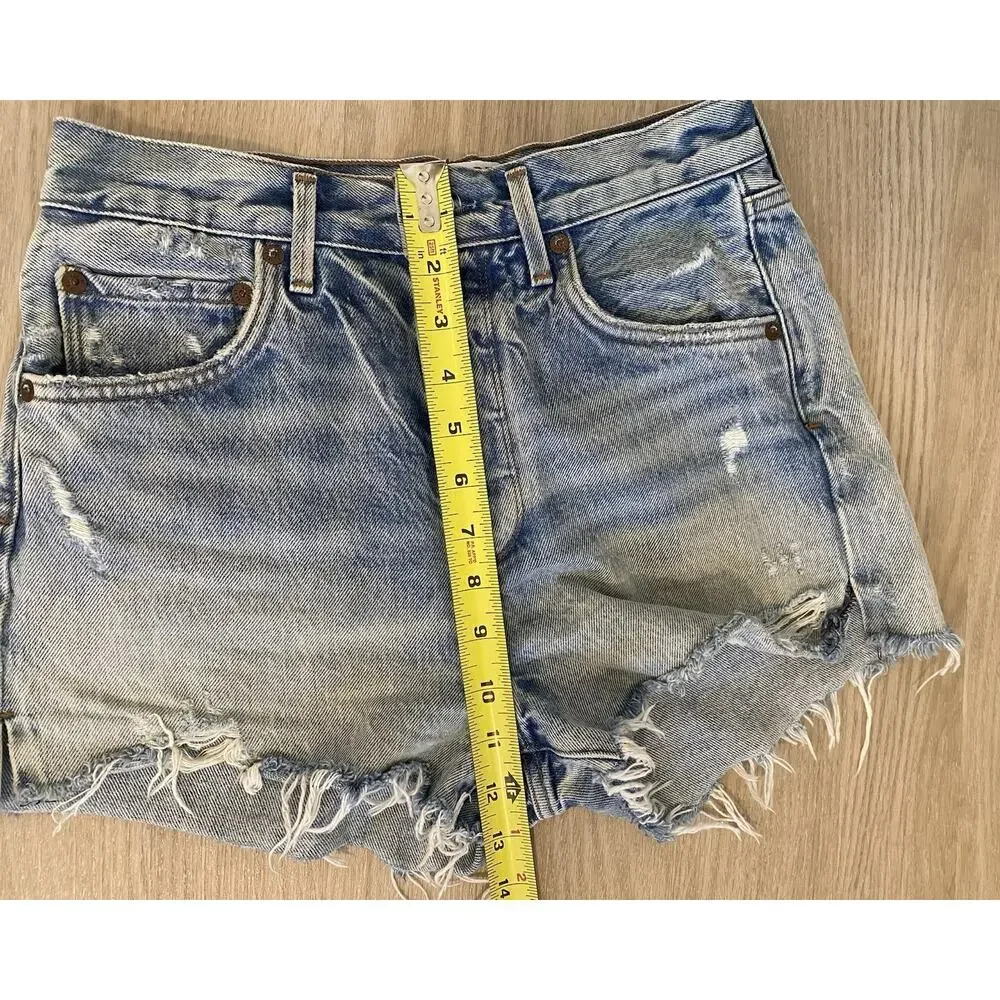 AGOLDE Jaden‎ Cut Off Jean Shorts in Surreal Sz 26 Beachy Boho
